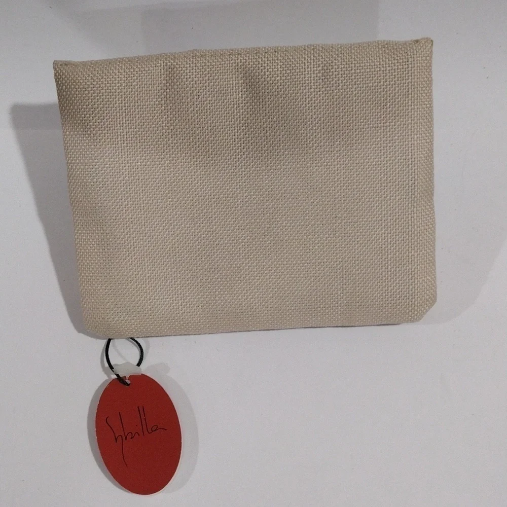 Shilla Women's Cream, Green & Yellow Zipper Coin Case Pouch - NWT - 5 x 3.75-in